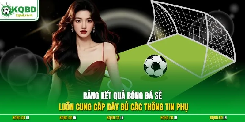 Bảng kết quả bóng đá sẽ luôn cung cấp đầy đủ các thông tin phụ