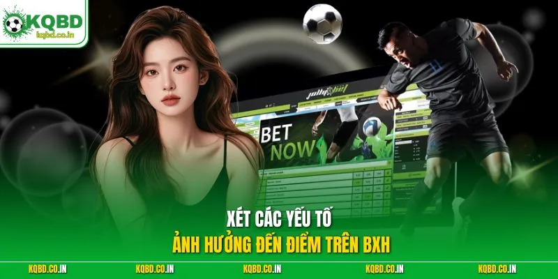 Xét các yếu tố ảnh hưởng đến điểm trên BXH